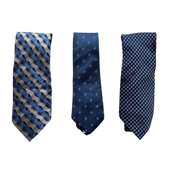 Vintage Stafford Silk Neckties Set of 3 Blue - Picture 1 of 8